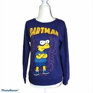 THE SIMPSONS Bart Crew Neck Pullover Sweatshirt Sz S Juniors